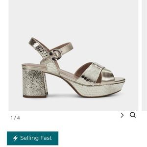 NIB Aerosoles cosmo soft gold leather platform sandals size 8M